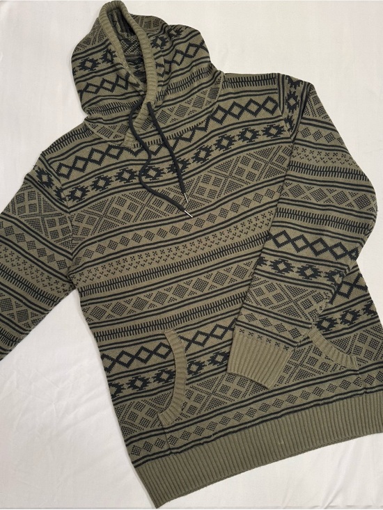 Carbon Other - Carbon Olive & Black Geometric Crewneck Hoodie Sweater